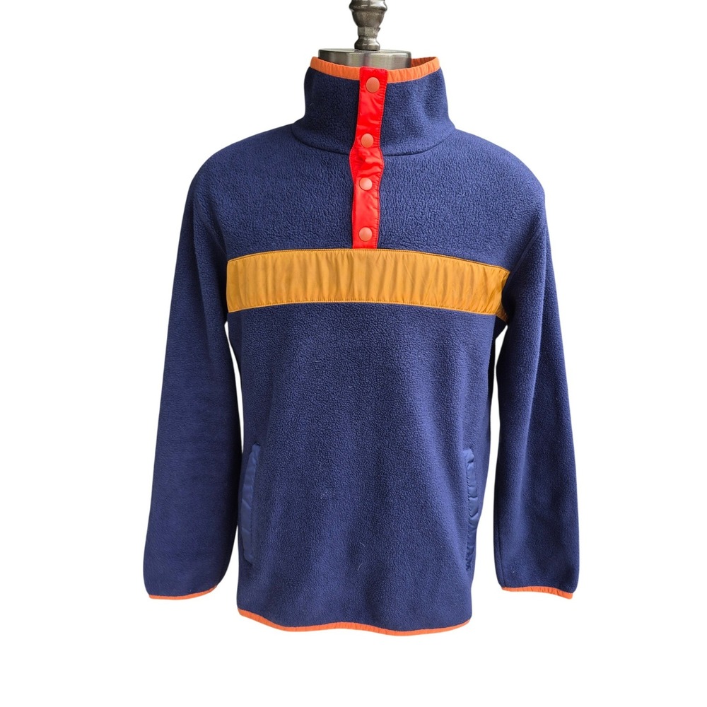Cotopaxi‎ Teca Fleece Pullover Mens Large Blue Orange Red Colorblock Snap Neck L